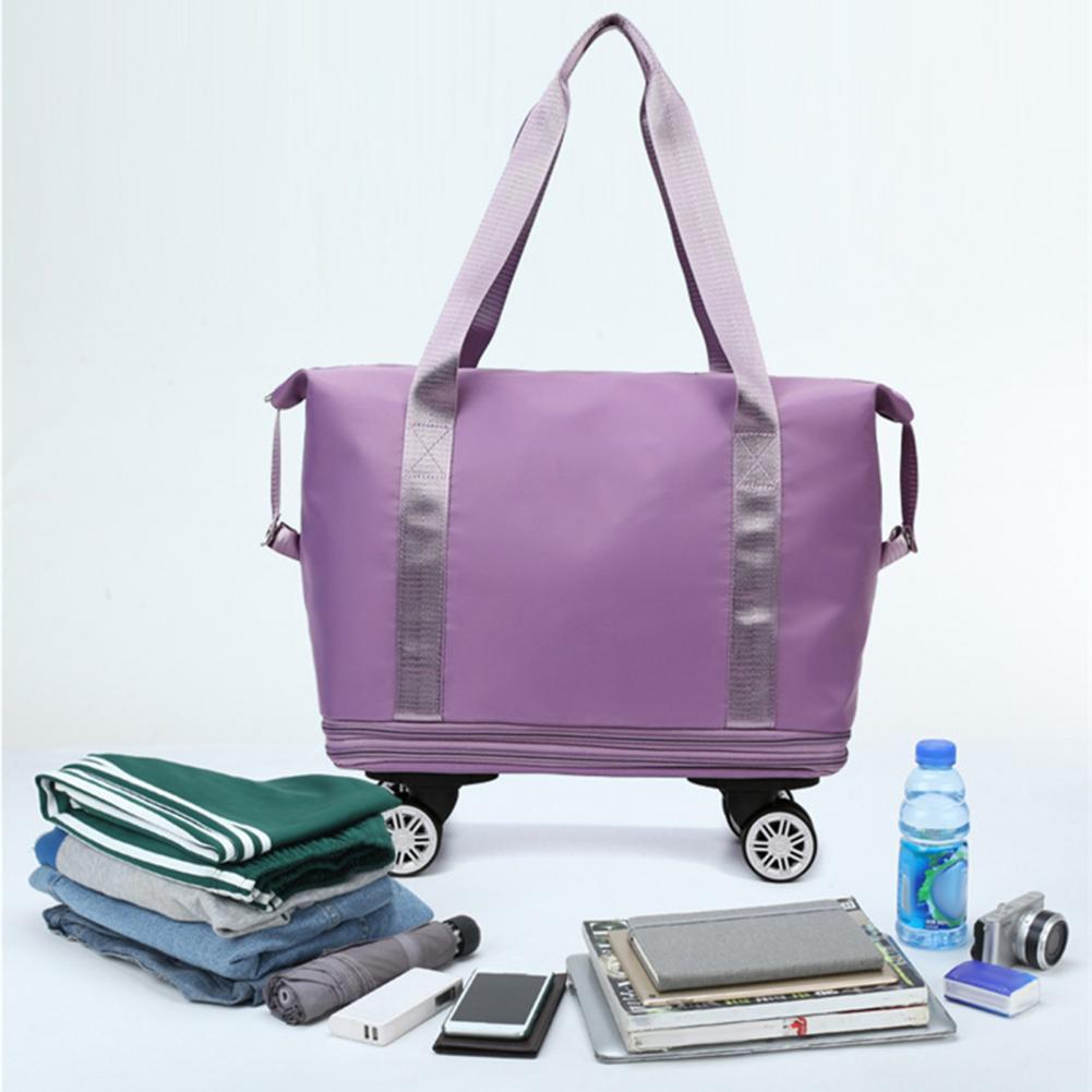 Foldable Rolling Luggage Bag - Borsa da viaggio espandibile con ruote,