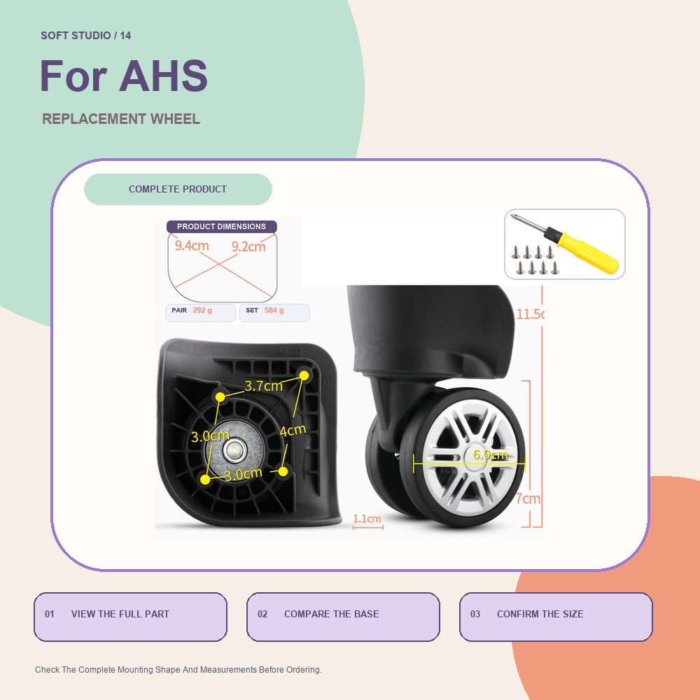 Silent Replacement Luggage Wheels - Ruota di ricambio per valigia da