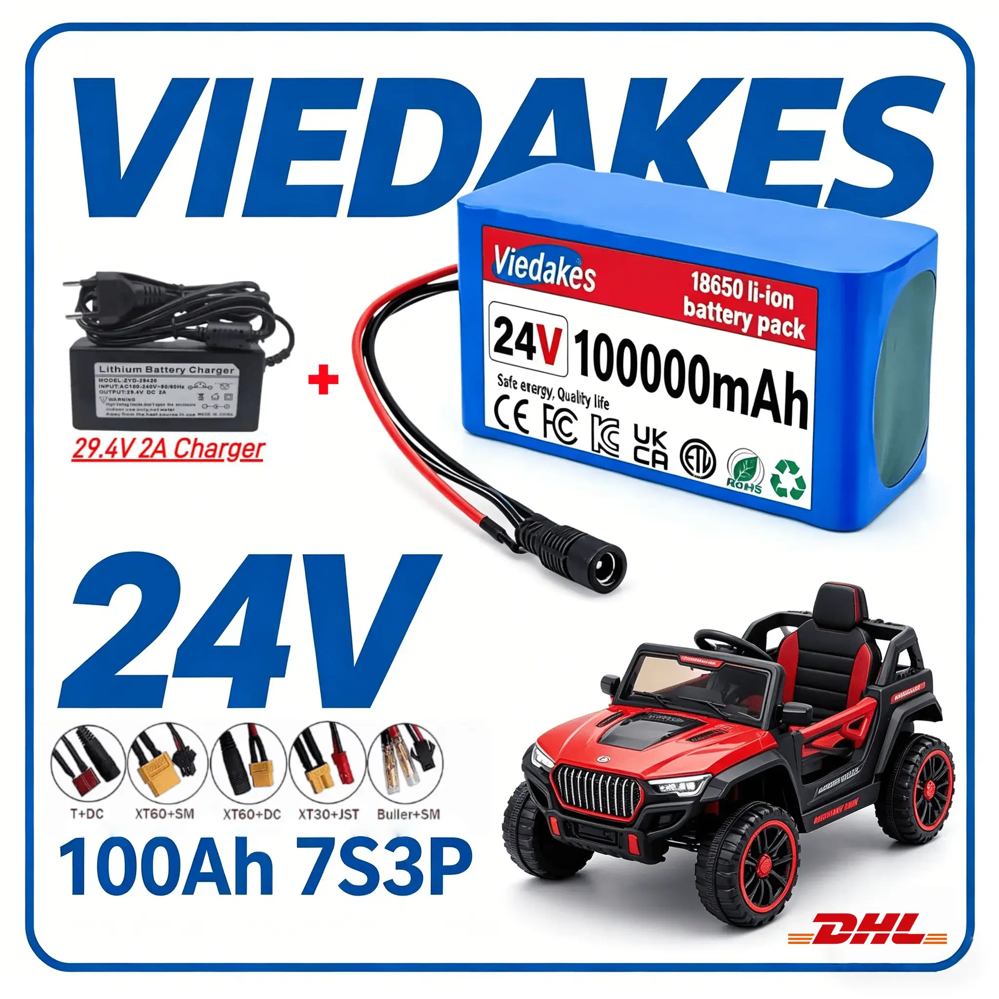 Kids Ride On Suitcase Scooter - ✈️ ✈️ VIEDAKES Batteria 24V 40Ah