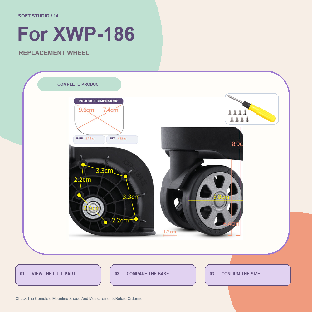 Silent Replacement Luggage Wheels - Ruota di ricambio per valigia da