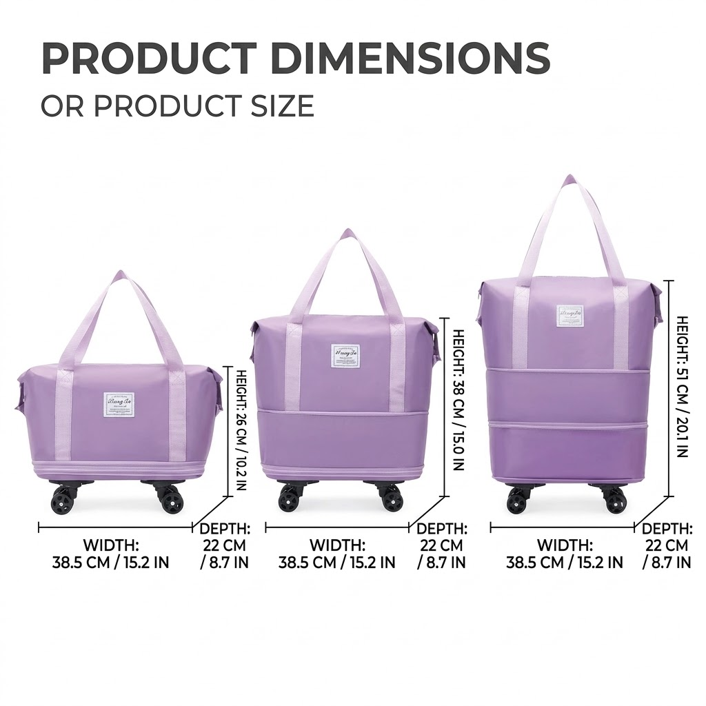 Borsa da viaggio con ruote, ru - Foldable Rolling Luggage Bag recensione e prezzo